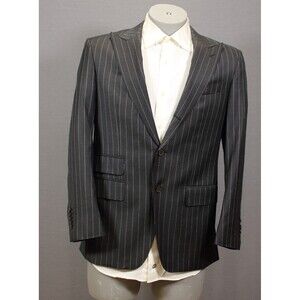 Suitsupply Vitale Barberis Canonico 110 Wool Black Striped Extra Slim 3 Btn 40S
